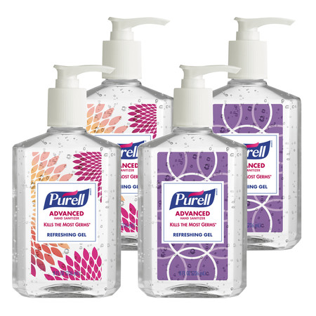 Purell Advanced Hand Sanitizer Refreshing Gel, Clean Scent, 8oz Pump Btl, PK4 9652-06-ECDECO